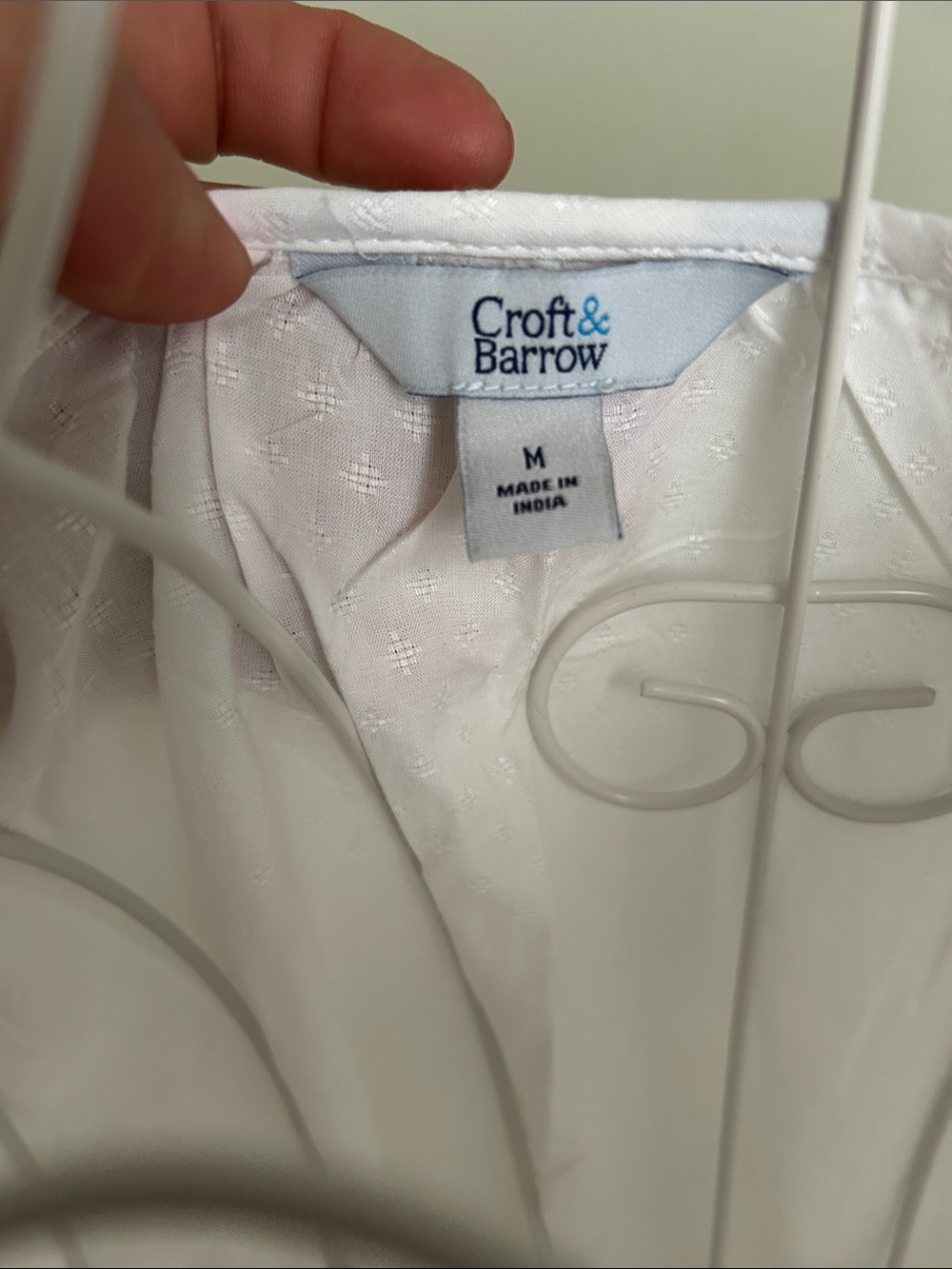 croft & barrow White Smocked Yoke Peasant Blouse - Picture 6 of 8